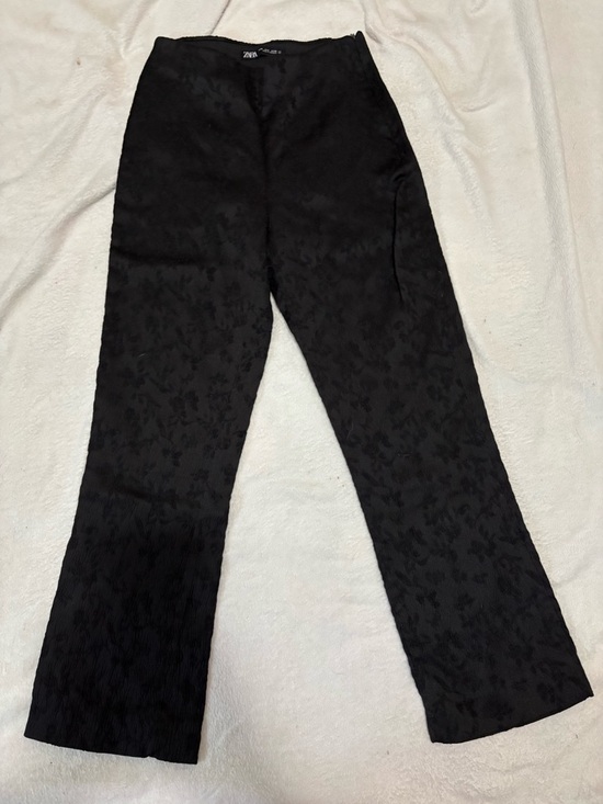 Zara Pants - Zara Black Jacquard Wide-Leg Pants